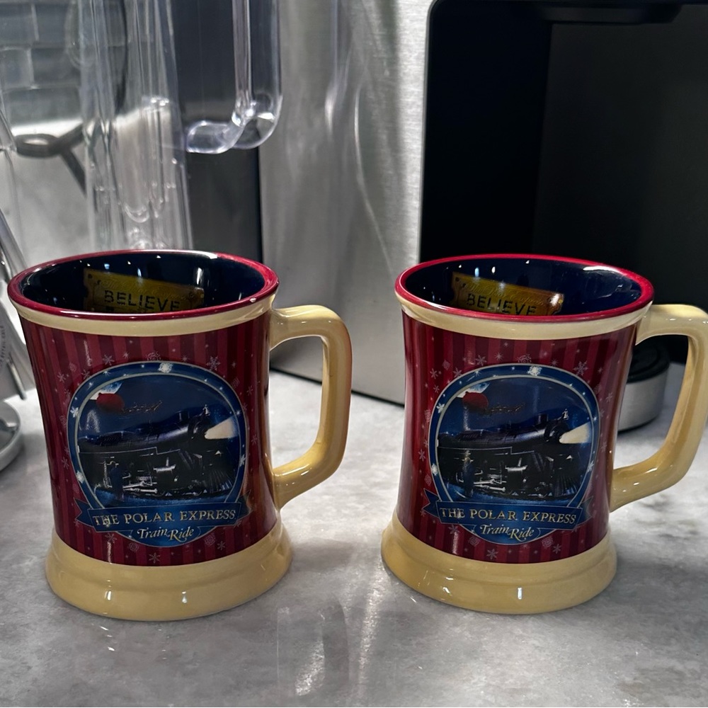 Polar Express Hot Chocolate Mugs, Set of 2